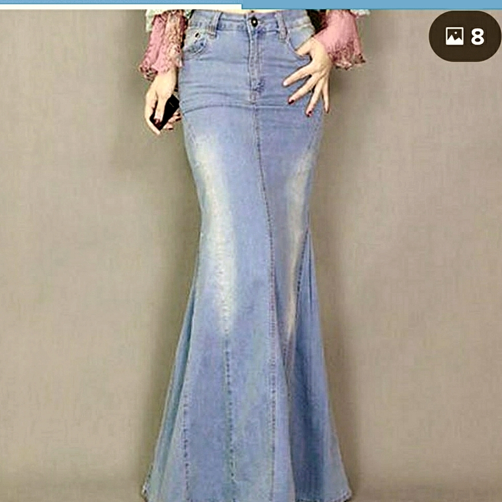 Mermaid style jean skirt more pics to come